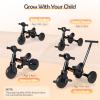 Bautia Tricycle for Toddlers 1-3 with Push Handle, 5 in 1 Baby Balance Bike for 1-4 Years Old Kids Toy, Boys Girls Bicycle Gift with Removable Pedals, Black (No Parent Steering Version) view 3
