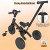 Bautia Tricycle for Toddlers 1-3 with Push Handle, 5 in 1 Baby Balance Bike for 1-4 Years Old Kids Toy, Boys Girls Bicycle Gift with Removable Pedals, Black (No Parent Steering Version) view 4
