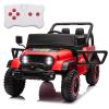 AOKOY 2WD 1-Seater Ride On Truck for Kids, 24V Battery Powered Electric Car for Boys and Girls Off Road Vehicle with Remote Control, LED Headlights, Ride On Car w/Bluetooth, Red view 1