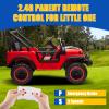 AOKOY 2WD 1-Seater Ride On Truck for Kids, 24V Battery Powered Electric Car for Boys and Girls Off Road Vehicle with Remote Control, LED Headlights, Ride On Car w/Bluetooth, Red view 2