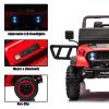 AOKOY 2WD 1-Seater Ride On Truck for Kids, 24V Battery Powered Electric Car for Boys and Girls Off Road Vehicle with Remote Control, LED Headlights, Ride On Car w/Bluetooth, Red view 4