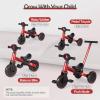Bautia Kids Tricycle for Toddlers 1-3 with Push Handle, 5 in 1 Baby Balance Bike Toy for 1-4 Years Old Boys Girls Gift with Removable Pedals, Red (No Parent Steering Version) view 3