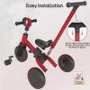 Bautia Kids Tricycle for Toddlers 1-3 with Push Handle, 5 in 1 Baby Balance Bike Toy for 1-4 Years Old Boys Girls Gift with Removable Pedals, Red (No Parent Steering Version) view 4