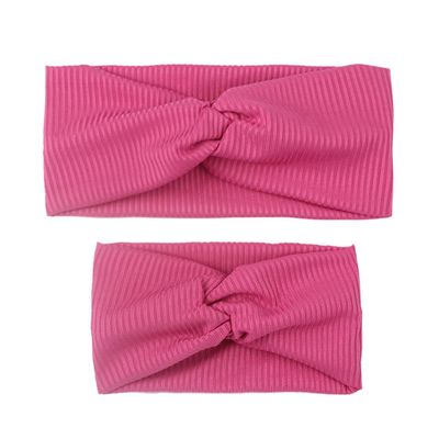 SKDUYHTO Mommy Me Matching Headband Set Women Baby Matching Hairbands Headwrap Solid Color Mom and Baby Matching Hair Band Headwear (Rose red, One size)