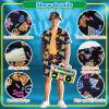 8 Pcs 80s 90s Outfit for Men 80s Tracksuits Shirts and Shorts Set Hip Hop Fancy Dress for Hawaiian Disco Rocker Party (Black, M) view 3