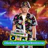 8 Pcs 80s 90s Outfit for Men 80s Tracksuits Shirts and Shorts Set Hip Hop Fancy Dress for Hawaiian Disco Rocker Party (Black, M) view 4
