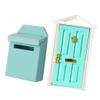 1/12 Dollhouse Miniature Green Wooden Steepletop Door & Mailbox | Beautifully Crafted Accessory for Dollhouse Furniture 1/12 Scale DIY view 1