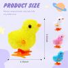 SAURAWAN 4PCS Chick Plush Wind Up Toys, Novelty Baby Chick Toys - Wind Up Easter for Kids and Toddlers 1-3, Chicken for Easter Basket Stuffers, Party Favors - Animals Plush Clockwork view 2