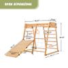 Jungle Gym,Toddler Climbing Toys with Slide and Play Table Toddlers Wooden Climber 8-in-1 Slide Playset,Wooden Indoor Kids Playground, with Rope Wall, Swing Rings, Monkey Bars and Swing view 4