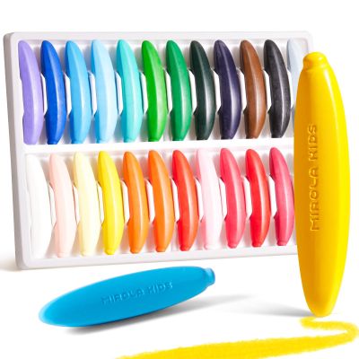 24 Colors 100% Pure Beeswax Crayons for Toddlers 1-3,Non-Toxic Crayons with 108 Free Coloring Books PDF Pages, Safe for Babies and Toddlers, Washable Crayon For Kids Ages 4-8 Unbreakable, Easy To Hold