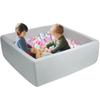 FUBOTRAD Ball Pits 47.2" x 47.2" x 13.7" Thickness 2.7" Foam Ball Pits for Kids Toddlers Soft Play Equipment for Toddlers (Light Gray) view 1