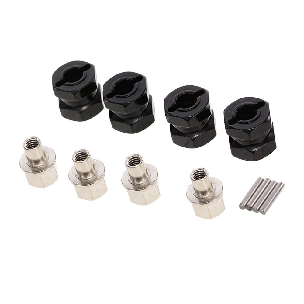 Enhance Your 1/10 RC Car with 12mm Extended Coupler C Boost Stability & Performance | Metal Adapter for Axial SCX10, HPI Upgrade Parts - Red/Black