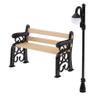 1/12 Miniature Metal Garden Park Bench with Lamp Dollhouse Decoration | Realistic Mini Bench and Street Craft Accessory | Perfect for 1:12 Scale Dollhouse | for Fairy Garden view 1