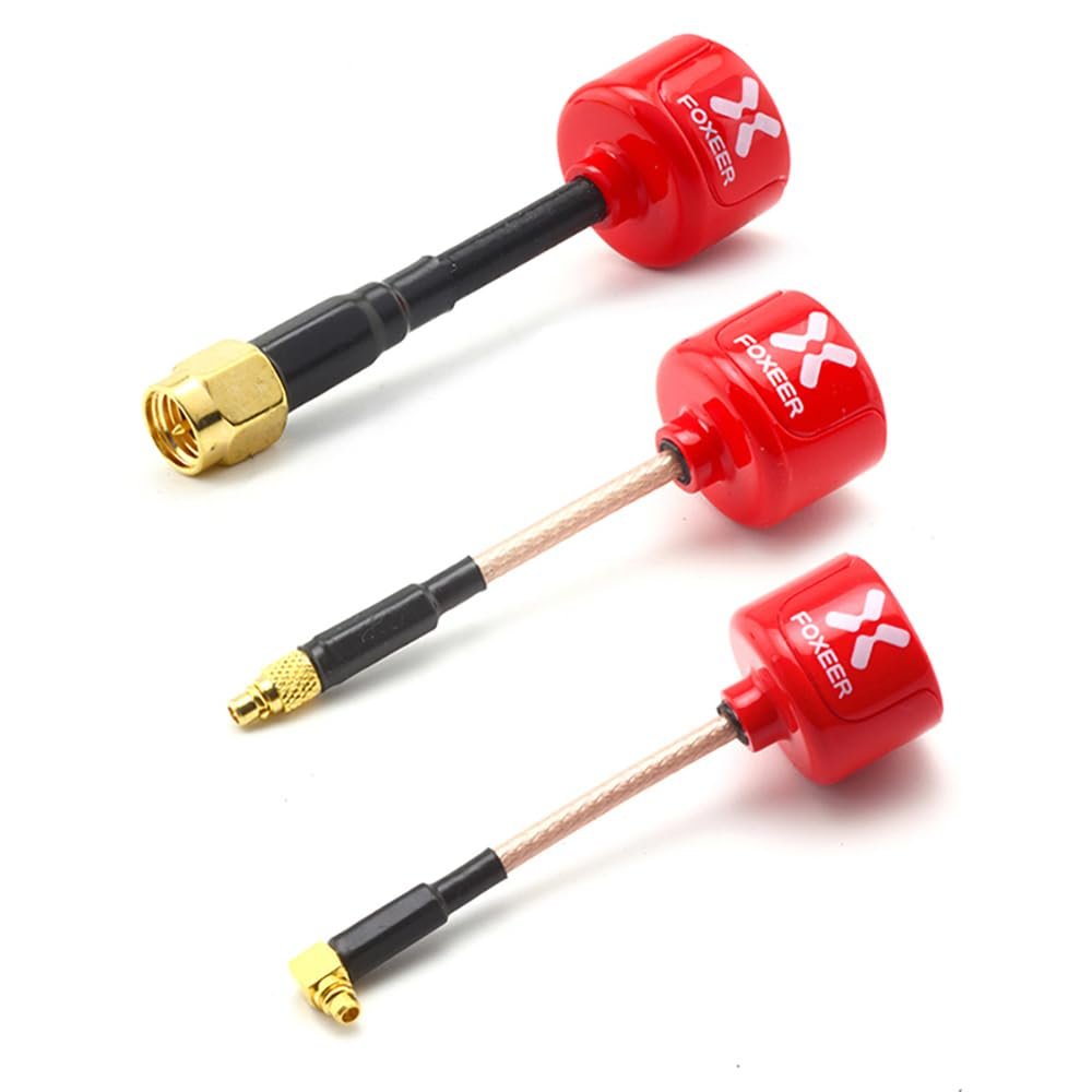 SPARKHOBBY Foxeer4 Elite High Gain Antenna 5.7G 2.6Dbi RHCP SMA RP-SMA UFL Straight/Angle MMCX for Freestyle Racing Drone (V4 Red UFL 86mm)