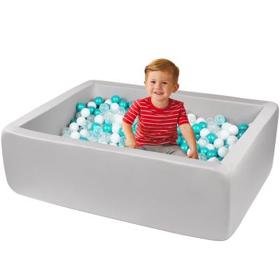 FUBOTRAD Ball Pits 47.2" x 35.4" x 13.7" Thickness 2.7" Foam Ball Pits for Kids Toddlers Soft Play Equipment for Toddlers (Light Gray)