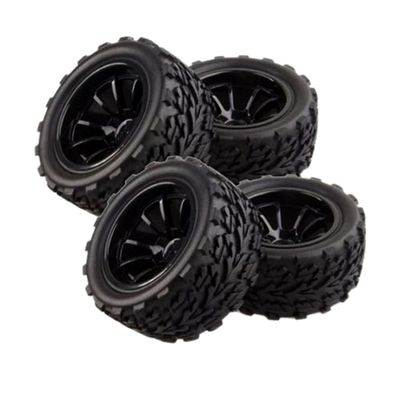 Luzhengyang 4Pc RC Car Racing Wheel Tires 1:10 HSP HPI - High Performance Rubber Tires for Crawler Parts - Black, 118mm Diameter - Hobby Model Replacements for Remote Control Vehicles