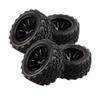 Luzhengyang 4Pc RC Car Racing Wheel Tires 1:10 HSP HPI - High Performance Rubber Tires for Crawler Parts - Black, 118mm Diameter - Hobby Model Replacements for Remote Control Vehicles view 1