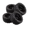 Luzhengyang 4Pc RC Car Racing Wheel Tires 1:10 HSP HPI - High Performance Rubber Tires for Crawler Parts - Black, 118mm Diameter - Hobby Model Replacements for Remote Control Vehicles view 2