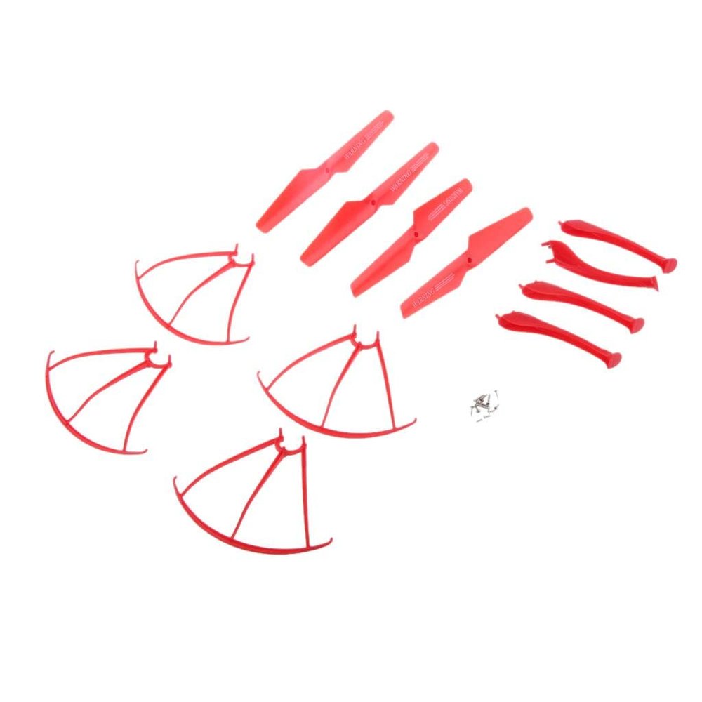 Enhance Your Flying Experience with Propeller Landing Skid Prop or Guard for X5SC X5SW - 4 Sets of Main Blades, ion Skids, and Mounting Screws - Super Balanced for Steady Fs -