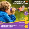 Binoculars for Kids, Toys for 3-12 Year Old Girls and Boys, Bird Watching Hiking 4 5 6 7 8 9 Year Old Girl Boy Christmas Birthday Gifts, Outdoor Toys for Kid Set with Magnifying Glass & Compass view 3