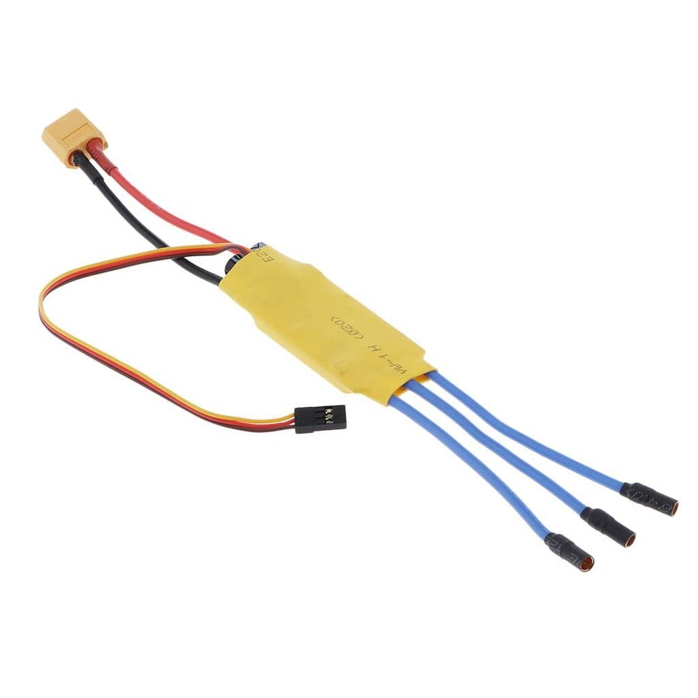 Luzhengyang High Power 40A Brushless ESC with XT60-Plug C Perfect for Multi-Aircraft & Helicopters C Metal Controller for High DC Motors C Li-Poly 2-3s C for Enthusiasts & Hobbyists