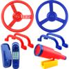 8 Pcs Kids Playground Accessories Plastic Steering Wheel Playhouse Safety Handle Swingset Telephone Telescope Swingset Equipment for Outdoor Backyard Treehouse (Color Set 2) view 1
