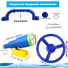 8 Pcs Kids Playground Accessories Plastic Steering Wheel Playhouse Safety Handle Swingset Telephone Telescope Swingset Equipment for Outdoor Backyard Treehouse (Color Set 2) view 2