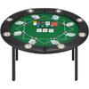 ECOTOUGE 8 Players Poker Table Foldable, Round Casino Texas Holdem Table with Stainless Steel Cup Holders & Faux Leather Padded Rails, Folding Gaming Table for Card Games, Green view 1