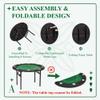 ECOTOUGE 8 Players Poker Table Foldable, Round Casino Texas Holdem Table with Stainless Steel Cup Holders & Faux Leather Padded Rails, Folding Gaming Table for Card Games, Green view 3