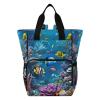 WELLDAY Diaper Bag Backpack - Fishes Reef Large Capacity Baby Bag for Women, Multifunctional Diaper Bag for Travel view 1