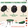 ECOTOUGE Foldable Poker Table, 8 Players Octagon Texas Holdem Poker Table with Chip Trays & Collapsible Legs, Folding Game Table for Casino Leisure Game, Blackjack, Easy Assembly, Green view 3