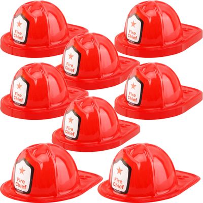 Restroma 48 Pack Kids Firefighter Hat Bulk Plastic Firefighter Helmet Fire Party Hat Fireman Costume Hat for Children Boys Girls Halloween Cosplay Party Accessory