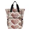 WELLDAY Diaper Bag Backpack - Leopard Print Hearts Large Capacity Baby Bag for Women, Multifunctional Diaper Bag for Travel view 1