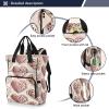 WELLDAY Diaper Bag Backpack - Leopard Print Hearts Large Capacity Baby Bag for Women, Multifunctional Diaper Bag for Travel view 2