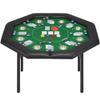 ECOTOUGE 8-Player Poker Table Foldable, Casino Leisure Gaming Table with Padded Rails & Stainless Steel Cup Holders, Folding Octagon Texas Holdem Poker Table for Blackjack, Easy Assembly view 1