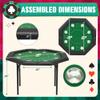 ECOTOUGE 8-Player Poker Table Foldable, Casino Leisure Gaming Table with Padded Rails & Stainless Steel Cup Holders, Folding Octagon Texas Holdem Poker Table for Blackjack, Easy Assembly view 2
