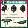 ECOTOUGE 8-Player Poker Table Foldable, Casino Leisure Gaming Table with Padded Rails & Stainless Steel Cup Holders, Folding Octagon Texas Holdem Poker Table for Blackjack, Easy Assembly view 3