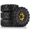 1.9 Beadlock Wheels Tires Set4Pcs Mud Specific tire Metal Wheels1.9 Tires Suitable for All terrainsfor 1/10 RC Crawler Car Axial SCX10 Pro Capra UTB18 TRX4 (Golden) view 1