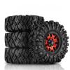 1.9 Beadlock Wheels Tires Set4Pcs Mud Specific tire Metal Wheels1.9 Tires Suitable for All terrainsfor 1/10 RC Crawler Car Axial SCX10 Pro Capra UTB18 TRX4 (Red) view 1