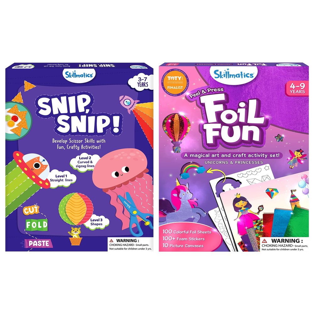 Skillmatices Snip, Snip & Foil Fun Princesses Bundle, Gifts for Toddlers, Girls & Boys Ages 3, 4, 5, 6, 7