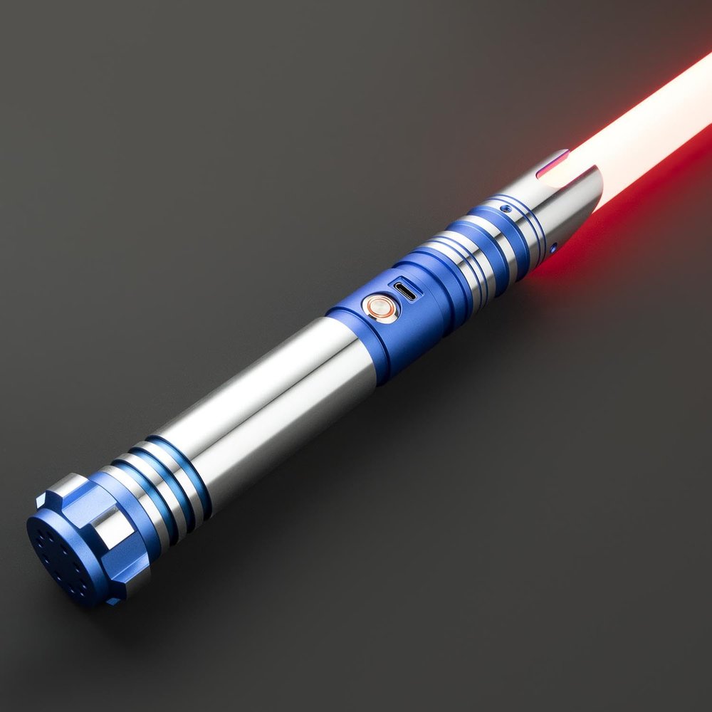 SaberX R2 Dueling Lightsaber LED Illuminated, Duel-Ready Design, Aircraft Aluminum Hilt, Flash on Clash Blade, Ergonomic Grip, Sound Effects for Collector and Enthusiast - 72cm Baselit-Blue