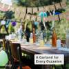 76 Letters DIY Pennant Banner  13 ft Reusable Jute Garland with Stick-On Letters  Customizable Fabric Bunting for Messages Like Happy Birthday, Welcome Home, Just Married  by Inovida view 2