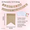 76 Letters DIY Pennant Banner  13 ft Reusable Jute Garland with Stick-On Letters  Customizable Fabric Bunting for Messages Like Happy Birthday, Welcome Home, Just Married  by Inovida view 3