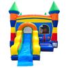 Crossover Inflatable Bounce House with Slide with Blower 18 x 12 x 14.5 Foot Rainbow Castle Bouncy House Combo Waterslide with Basketball Hoop, Water Misting System, Stakes and Storage Bag view 1