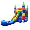 Crossover Inflatable Bounce House with Slide for Kids, 26.5 x 12 x 14.5 Foot Rainbow Castle Combo Bouncer Waterslide Jumper - Includes Pool, Blower, Stakes, Patches and Storage Bag view 1