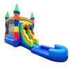 Crossover Inflatable Bounce House with Slide for Kids, 26.5 x 12 x 14.5 Foot Rainbow Castle Combo Bouncer Waterslide Jumper - Includes Pool, Blower, Stakes, Patches and Storage Bag view 2