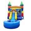 Crossover Inflatable Bounce House with Slide for Kids, 26.5 x 12 x 14.5 Foot Rainbow Castle Combo Bouncer Waterslide Jumper - Includes Pool, Blower, Stakes, Patches and Storage Bag view 3