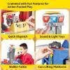 TERRAMUS Kids Toys for 3 4 5 6 Years Old Boys,29.5'' Large City Action Rescue Vehicle Toddler Playset with Lights Sounds,Police & Fire Station Transform Track with 4 Cars Helicopter Gifts for Boy Girl view 3