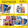 TERRAMUS Kids Toys for 3 4 5 6 Years Old Boys,29.5'' Large City Action Rescue Vehicle Toddler Playset with Lights Sounds,Police & Fire Station Transform Track with 4 Cars Helicopter Gifts for Boy Girl view 4