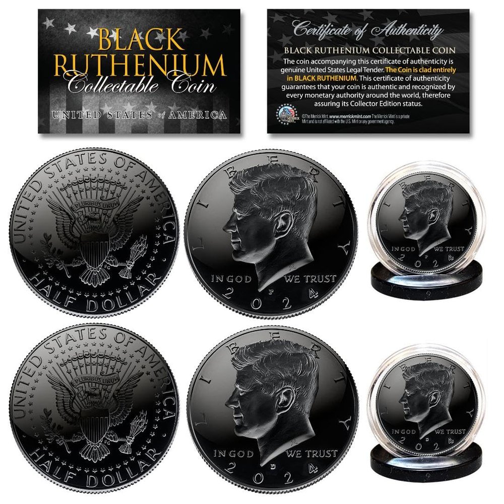 Black Ruthenium 2024 JFK 2-Coin Set - Both P & D Mint